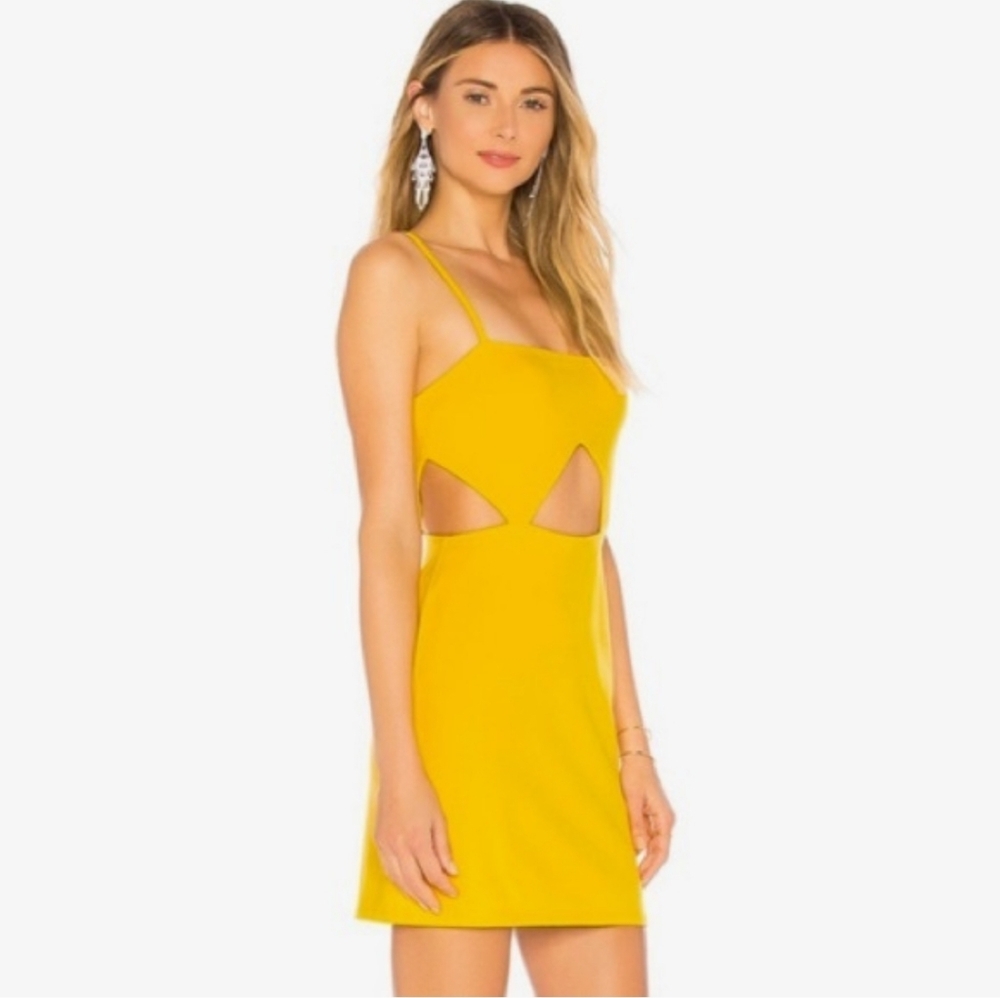 Hours X Revolve Yellow Mini Dress with Cut-Outs